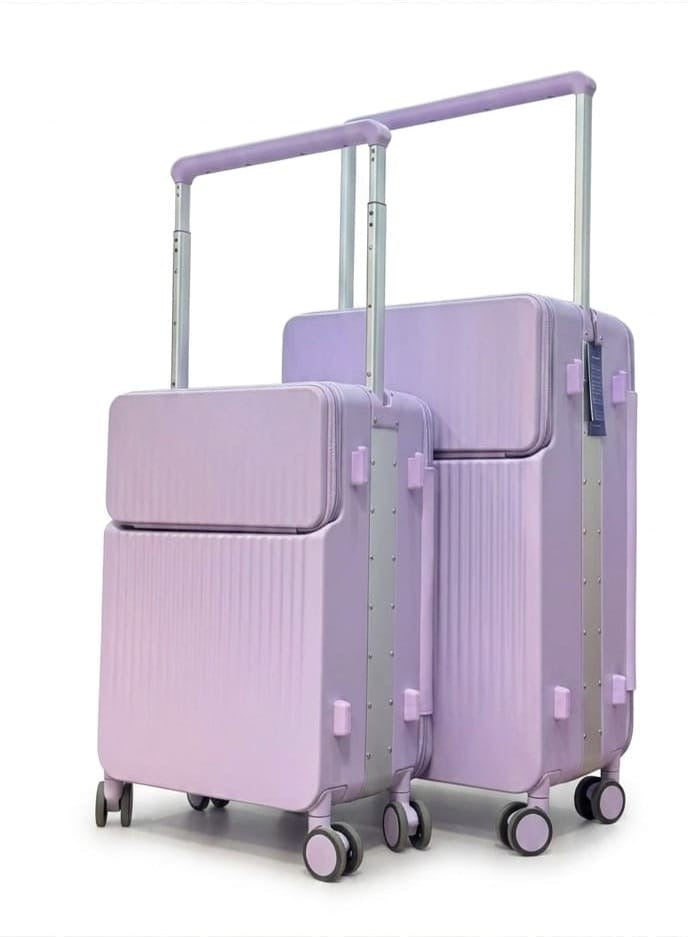 Hard Shell Travel Luggage Set
Modern Wide-Handle Spinner Suitcases with Front-Access Compartments ( set of 2)