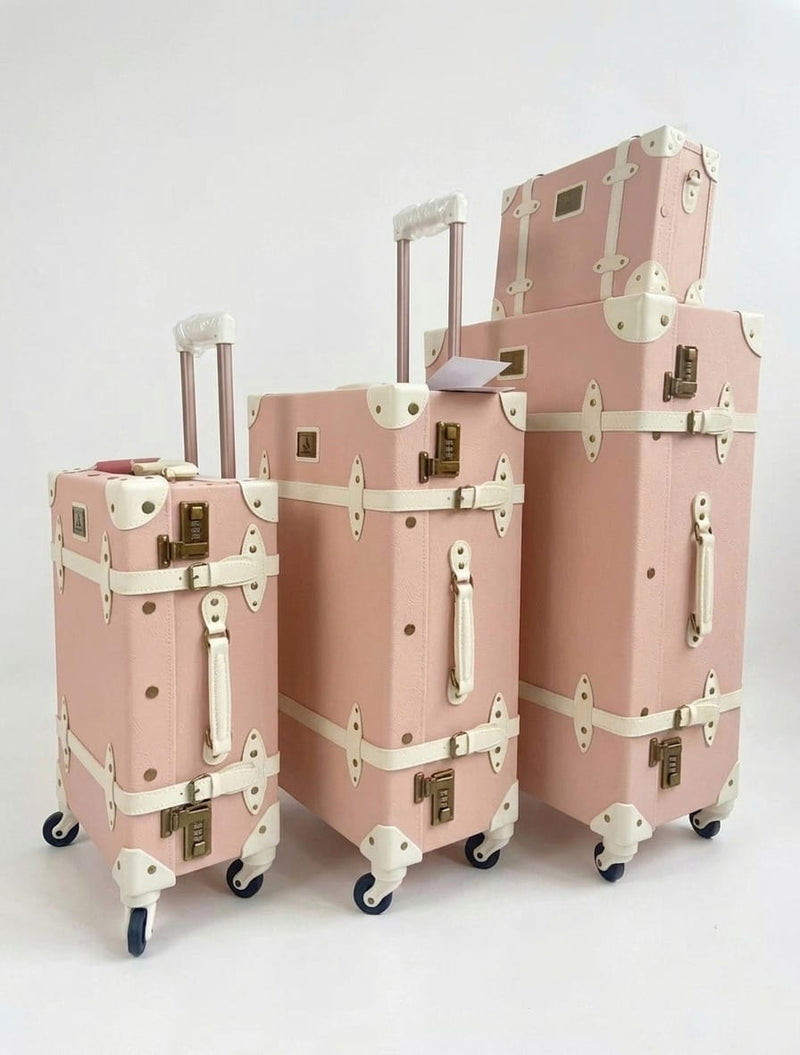 Vintage Pink Trunk Set